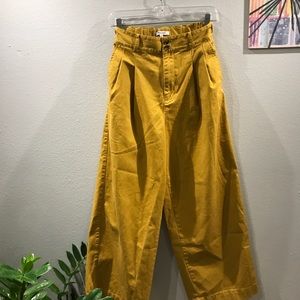 Madewell mustard wide leg pants